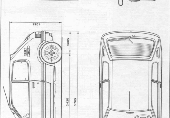 Peugeot 205 GTi - drawings of the car